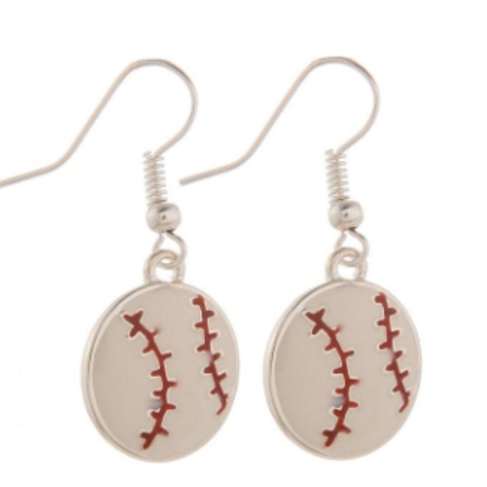 Baseball Metal Dangle Drop Earrings  - Baseball Mom